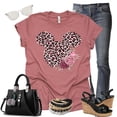 thumbnail image 5 of Women Teen Leopard Print Mickey Ears with Flowers Shirt Floral Adult Women Ladies Boho Character Tshirt (XX Large, Mauve), 5 of 7