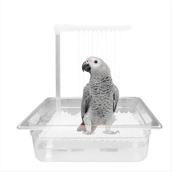 Parrot Bathtub Bird Automatic Bath Shower with 180 ° Circulating Faucet for Medium Birds African Grey Parakeet US Plug