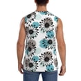 thumbnail image 4 of Fotbe Men's Watercolor Sunflower Print Men's Sleeveless Muscle Tank Tops Casual T-Shirts for Gym Workout Beach-Small, 4 of 8