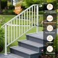 thumbnail image 6 of Glaxias Handrails for Outdoor Steps Outdoor 4 Level Iron Handrail Matte , Easy DIY Installation Kit Included, White Wrought Iron Hand Rails for Outdoor Steps,White, 6 of 7