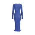 thumbnail image 3 of StSilkitty Womens Maxi Bodycon Dresses Solid Color Long Sleeve Crewneck Long Dress Wedding Guest Elegant Sundresses, 3 of 6