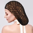 thumbnail image 7 of 2 Pieces Mesh Hair Net Rayon Knit Snood Women Crocheted Sleep Cap, 7 of 7