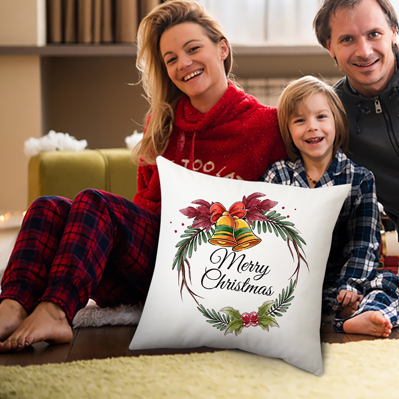 RKSTN Throw Pillows Christmas Pillowcase One Christmas Pillowcase Christmas Outdoor Decoration Holiday Pillowcase Sofa Cover Soft Throw Pillows for