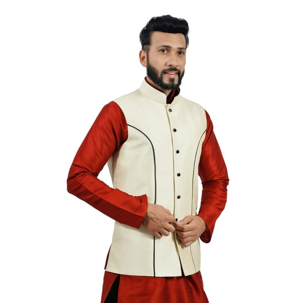 Cream hotsell nehru jacket