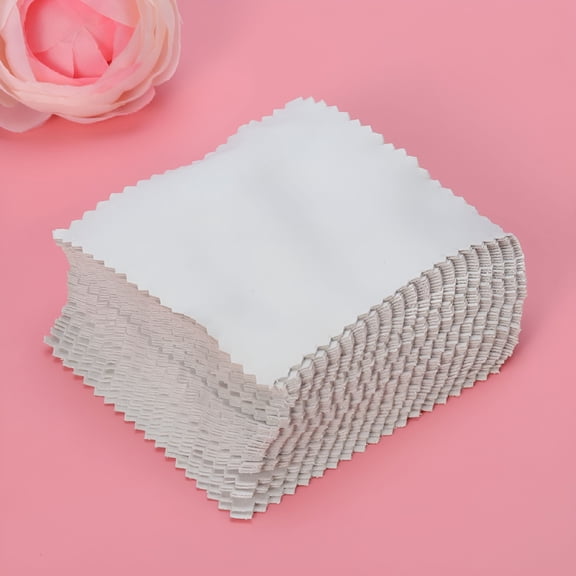 ACDANC 50pcs Jewelry Cleaning Cloth Polishing Cloth for Sterling Silver Gold Platinum 8*8cm