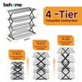 thumbnail image 3 of Behome 4-Tier Collapsible Cooling Rack, 3 Setting Design Stackable Baking Rack, Dishwasher Safe Cooling Racks for Cooking, Baking, Roasting & Grilling, 3 of 8