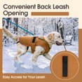 thumbnail image 6 of IDOMIK Warm Dog Coat, Canvas Dog Jacket, Reflective Fleece Pet Cold Weather Vest with Zipper Leash Hole, Brown, M, 6 of 8