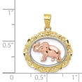 thumbnail image 3 of 10k Two-tone Elephant Charm in 10k Yellow and White Gold, 3 of 3