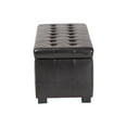 thumbnail image 5 of Baxton Studio Dark Brown Full Leather Storage Bench Ottoman, 5 of 12