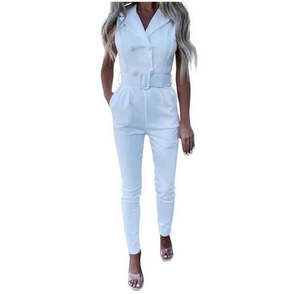 Bigersell Stretch Skinny Jumpsuits with Hole Jumpsuit Fashion Womens Bandage Solid Cold Shoulder Suspender Cami Pants Pockets Jumpsuit Distressed Jumpsuits for Ladies
