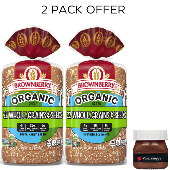 Brownberry Organic 22 Whole Grains & Seeds Bread, 27 oz, Multigrain Bread, Bag