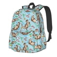 thumbnail image 1 of Bingfone Cute Otters Pattern Large Capacity Student Backpack, Wear-resistant and Lightweight School, Work, Travel, Sports Backpack, Unisex, 1 of 8
