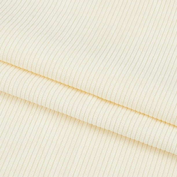 Tela de pana color crema de 99 x 155 cm (39 x 61 pulgadas) para manualidades y costura. Ideal para tapizar abrigos, camisas, vestidos, pantalones, disfraces y sofás.