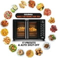 thumbnail image 4 of Gourmia Toaster Oven Air Fryer Combo 17 cooking presets 1700W french door digital air fryer oven 24L capacity accessories, convection rack, baking pan tray recipe book GTF7460,Large,Black, 4 of 7