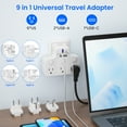 thumbnail image 4 of Dretolfn Universal Travel Adapter kit, International Power Adapter with 6 AC Outlets(3 USB) and 3 Individual Switches,Type A/B/C/G/E/F Plug Kit, 4 of 7