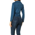 thumbnail image 4 of MODA NOVA Juniors Faux Suede Long Sleeve Zip Up Moto Biker Jacket, 4 of 6