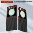 thumbnail image 2 of Aramid Fiber Case for Samsung Galaxy Z Flip 6 Case Aramid Fiber Thin Fit Slim Minimalist 6 FT Military Grade Drop Protection Case with Wireless Charging, Black&Red, 2 of 12