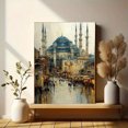 thumbnail image 6 of Abstract Blue Mosque Istanbul Canvas Turkish Landmark Home Wall Decor Print, 6 of 8