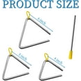 thumbnail image 3 of 3 Pcs Percussion Triangles With Strikers, 4 Inch 5 Inch 6 Inch Steel Triangle Instrument with Striker Rhythm Triangle Instrument Triangle Percussion Instrument, 3 of 7