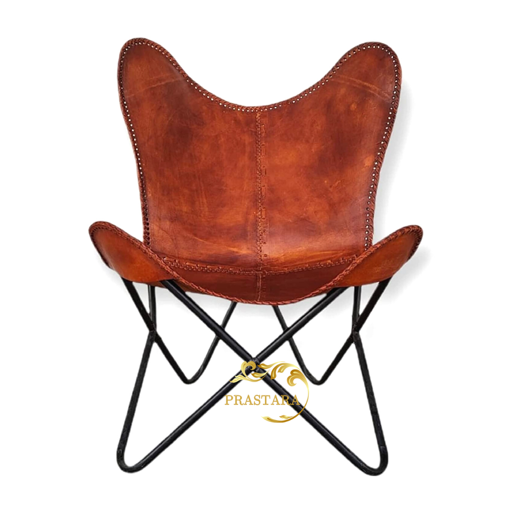 Leather Living Room Chairs Handmade Butterfly Chairs for Adults Side