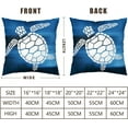 thumbnail image 6 of Sea Turtle Pillow Covers Beach Ocean Themed Decorative Pillow Cases 18x18 Set of 2 Nautical Coastal Pillowcase Navy Blue Square Linen Cushion Covers for Bed Couch Sofa Living Room, 6 of 6