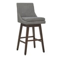 thumbnail image 3 of CHITA 30 inch Upholstered Swivel Fabric Counter Bar Stools with Back & Wood Legs Set of 2, Fog Gray, 3 of 9
