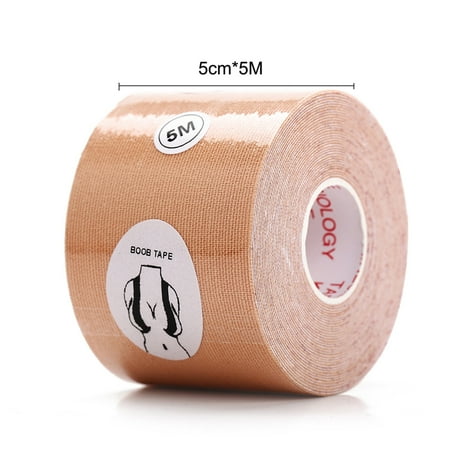 

Breast Lift Tape for A-E Cup Large Breast Breathable Push Up Tape Waterproof & Sweatproof Body Tape for Breast Lift Used Along with Reusable Soft Silicone Covers Flesh Color width 5cm