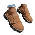 thumbnail image 3 of Xiaoxatg Women's Casual Shoes Stylish Solid Color Platform Mary Jane On Comfortable Leather Loafers for Everyday Walking Needs 6.5 Brown, 3 of 9