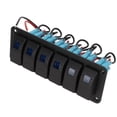 thumbnail image 6 of 6 Gang Rocker Switch Panel Overcurrent Protection LED Blue Backlit IP65 Waterproof for 12‑24V Vehicles Boats SUV Trucks, 6 of 8