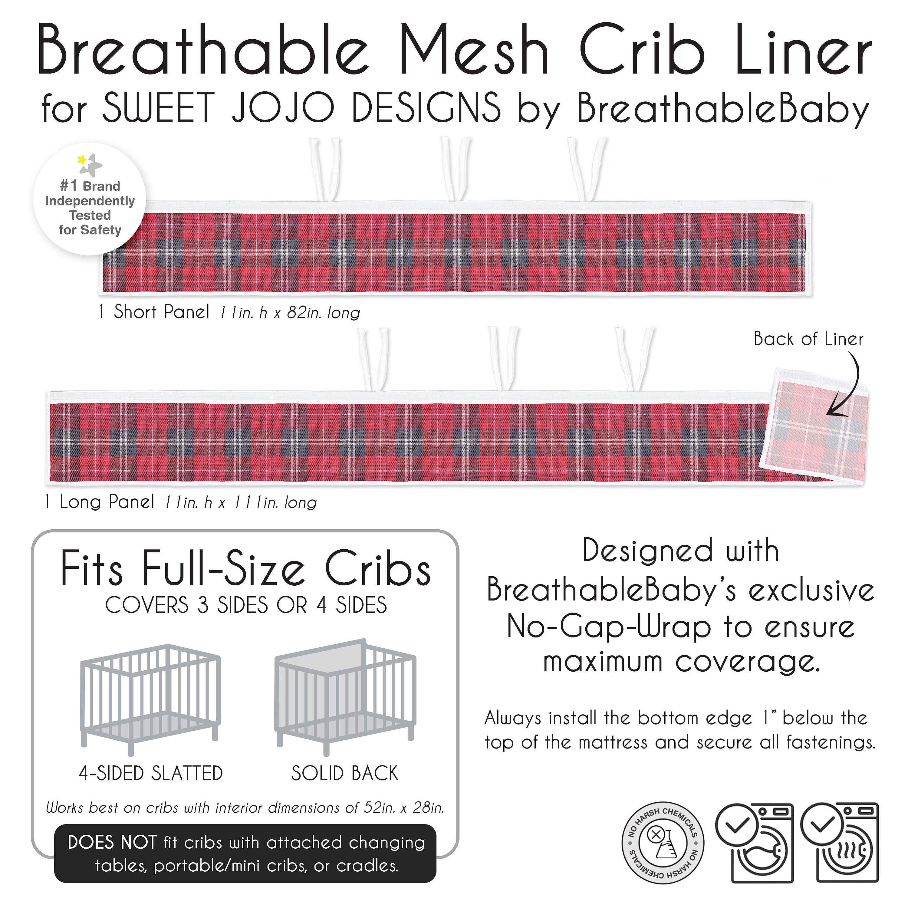 Sweet Jojo Designs + BreathableBaby Rustic Patch Boy Breathable Mesh Crib Liner