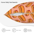 thumbnail image 5 of Fotbe Cartoon Hot Dog Pattern Velvet Decorative Throw Pillow Covers with Elegant Piping, Soft Plush Cushion Cover for Sofa, Bed, Car, Office-18"x18", 5 of 8