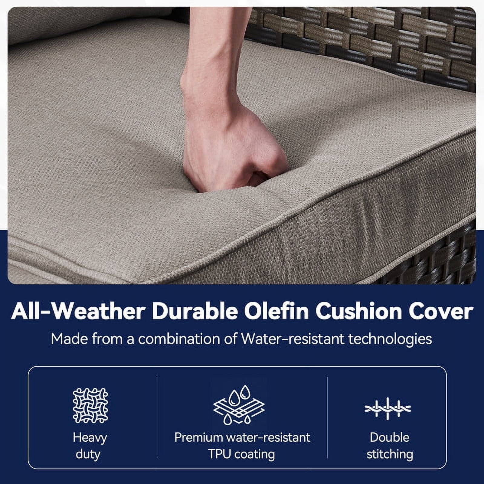 Bellefurn Deep Seat Cushion Set 25x22x4 inch Outdoor Cushions for Patio Furniture,Outdoor Chair Cushions Waterproof & Fade Resistant Patio Furniture Cushions for Wicker Chair,Sofa,Couch