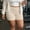 Beige, variant on IUYRTFE Women Plus Size Solid Color High Waist Yoga Shorts Tight Stretch Fitness Pants for Summer Workout