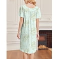 thumbnail image 5 of Ekouaer Nightgowns for Women Short Sleeve House Dress with Pockets Soft Moomoo Pleated Mumu Dresses V Neck Sleepwear, 5 of 6