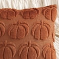 thumbnail image 4 of decorUhome Fall Throw Pillow Covers 18x18 Pack of 2, Soft Plush Faux Wool Couch Pillow Covers, Light Rust Pumpkin (Pillow Cover Only, No Inserts Included), 4 of 8