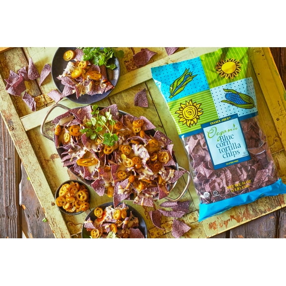 Pack of 3 - TJs Organic Blue Corn Tortilla Chips 16 Oz