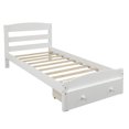 thumbnail image 4 of Hassch Platform Twin Bed Frame With Storage Drawer And Wood Slat Support No Box Spring Needed, White, 4 of 8