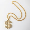 thumbnail image 5 of Collar con colgante grande de aleación de diamantes con símbolo de dólar en bruto, dominante, estilo hip hop exagerado, estilo europeo y americano, joyería de moda para hombres, 5 of 5