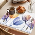 thumbnail image 3 of X-ray Floral Placemats Set of 4, Yellow Brown Tulips Flower Blue Leaf Spring Non-Slip Place Mats Washable Table Mats for Kitchen Dining Table Decorations Indoor/Outdoor, 3 of 9