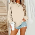 thumbnail image 2 of Resicozy Womens Sweatshirts Oversized Plain Crewneck Pullover Hoodies Trendy Cute Long Sleeve Drop Shoulder Sweater Tops Beige XL, 2 of 6