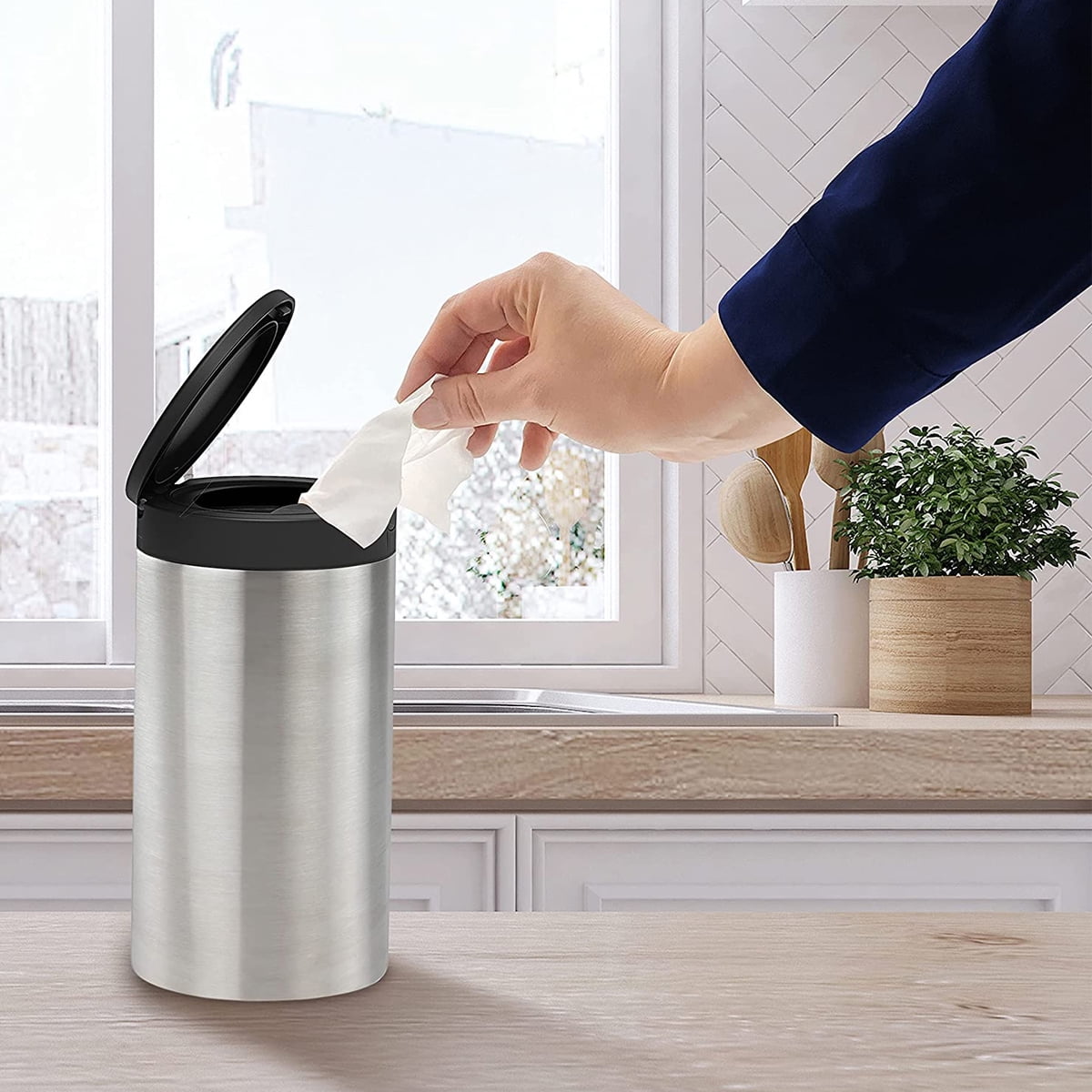 Spectrum Cleaning Wipes Dispenser Stainless Steel Container 1-Handed Use