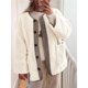 thumbnail image 5 of Abrigos de Invierno para Mujer, de Larga, con Botones, Chaquetas de Forro Suave, Ropa de Abrigo, Moda de Otoño Crema XXL, 5 of 9