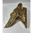 thumbnail image 3 of Wall Mount Aluminium Greyhound Head Statue Sculpture (Antique Brass Finish), 3 of 4