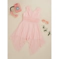 thumbnail image 4 of Hansber Junior Bridesmaid Dress Wedding Flower Girls Chiffon Sleeveless V-neck Asymmetrical Summer Sundress Pink 10, 4 of 7