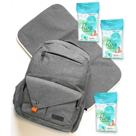 Backpack Diaper Bag With Matching Changing Pad And 9 Free Pampers Pure Protection Diapers