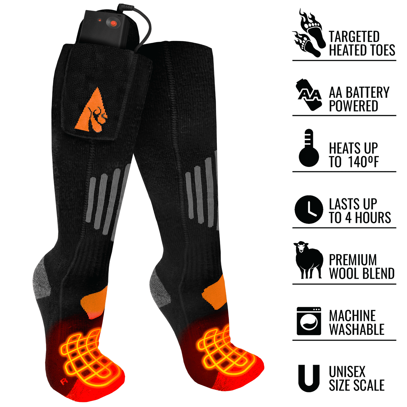 ActionHeat AA Battery-Heated Wool Socks