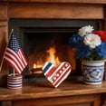 thumbnail image 6 of Beautynvta 4th of July Decorations Wooden Heart Ornaments, Patriotic Memorial Day Tiered Tray Decor, American Flag Decor Heart Signs for Shelf Fireplace Table Decor, 6 of 6