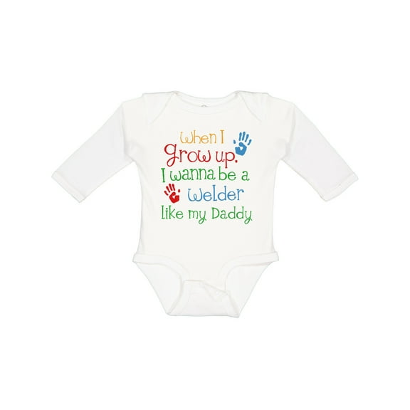 Inktastic Welder Like Daddy Boys or Girls Long Sleeve Baby Bodysuit