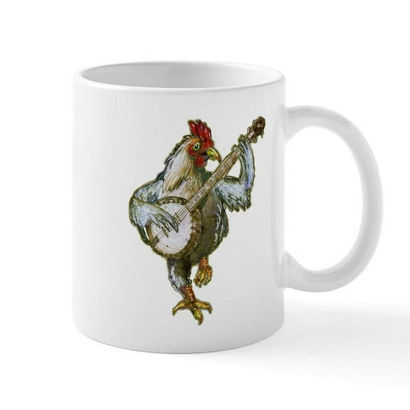 CafePress - Banjo Chicken Mugs - 11 oz Ceramic Mug - Novelty Coffee Tea Cup