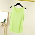 thumbnail image 3 of Zynoxe Women's Tops Casual Solid Color Crew Neck Tank Tops Versatile Comfortable Sleeveless Undershirt T Shirts for Women (Green,L), 3 of 5